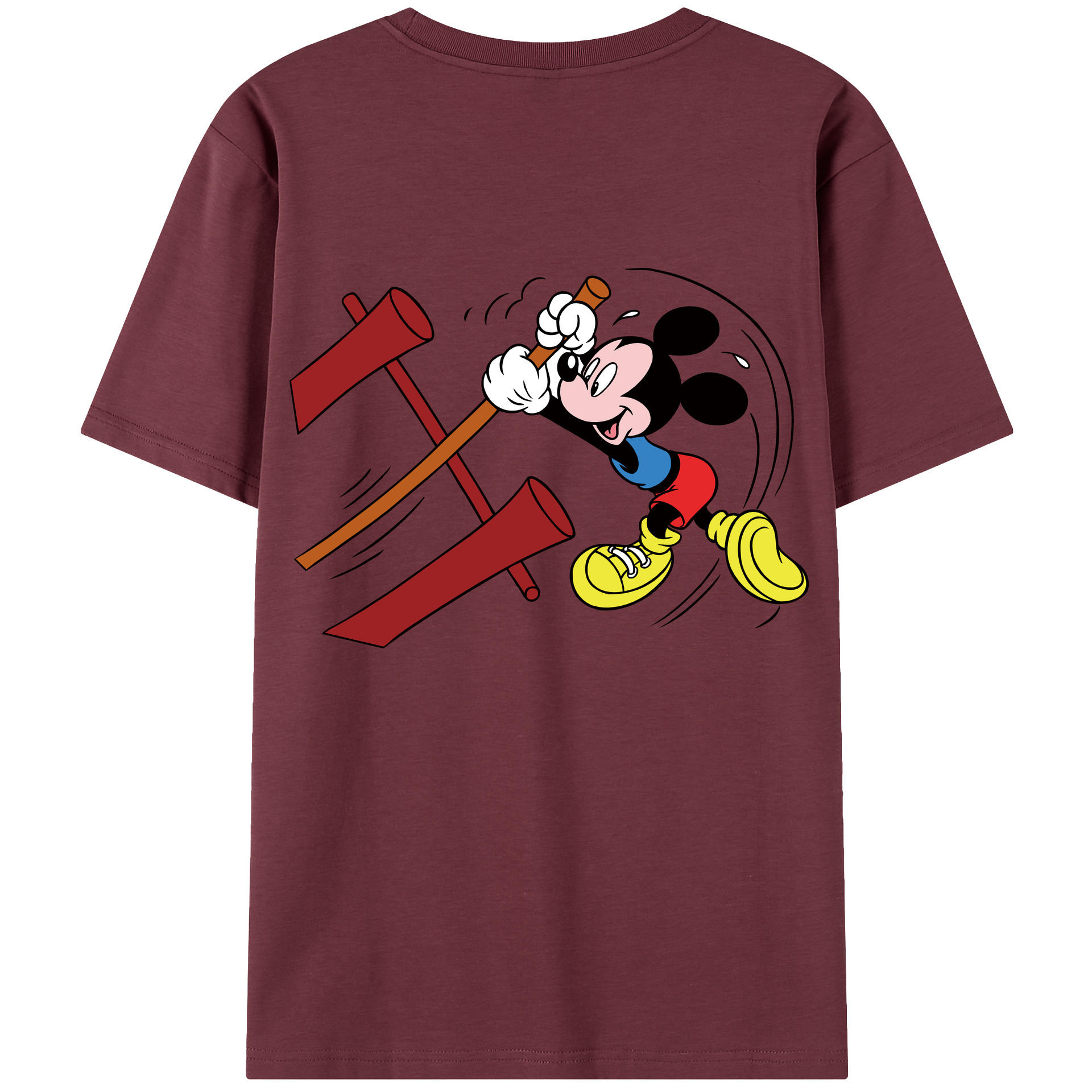 （画像用） ミッキーマウス Mickey Mouse 綿100％半袖Tシャツ（背面プリント）